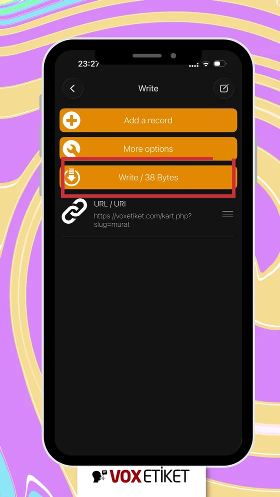 NFC Tools karta yazma tarama için hazır ekranı